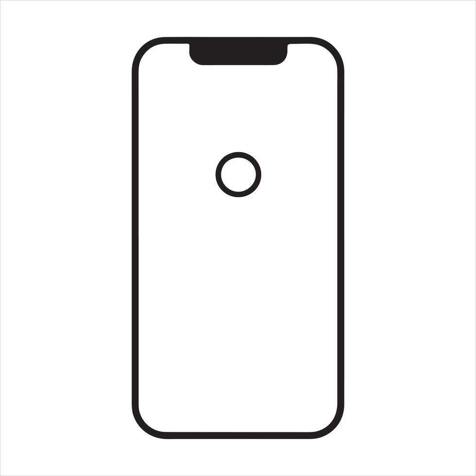 Smart phone single Line Icon Design outline vector