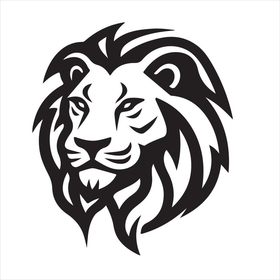 Lion single Line Icon Design outline vector