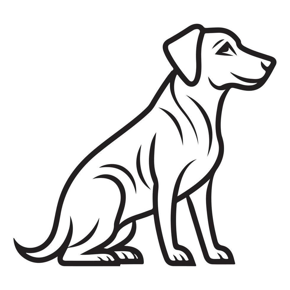 Tuck dog single Line Icon Design outline. vector