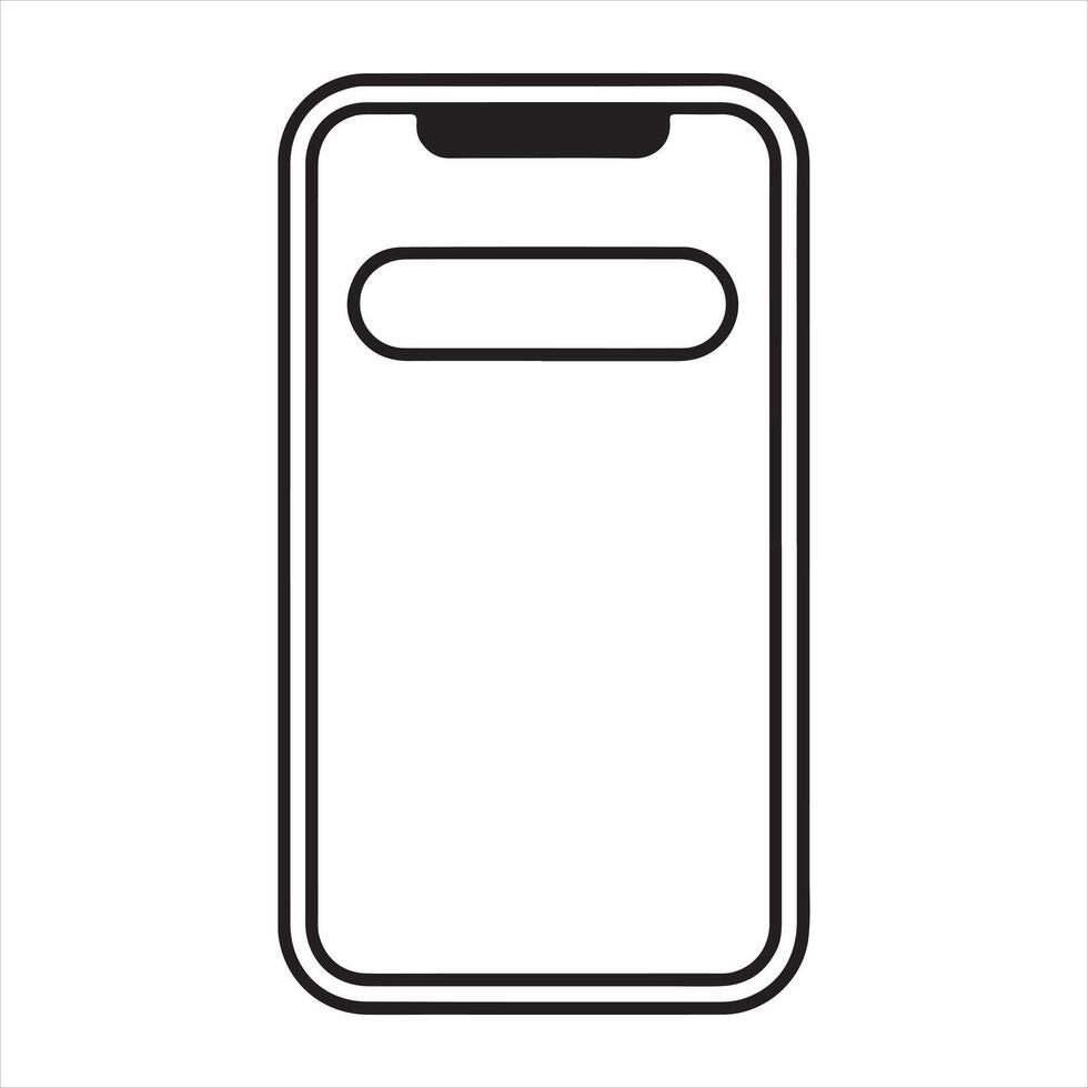 Smart phone single Line Icon Design outline vector