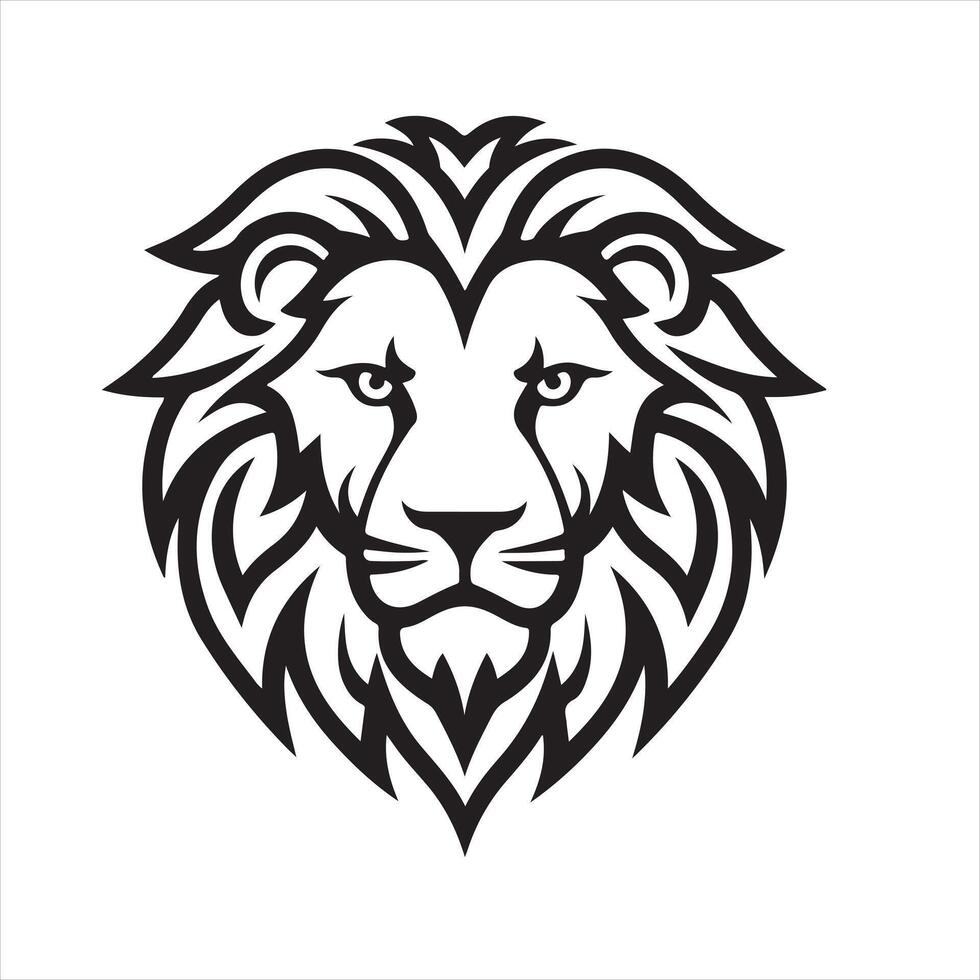 Lion single Line Icon Design outline vector