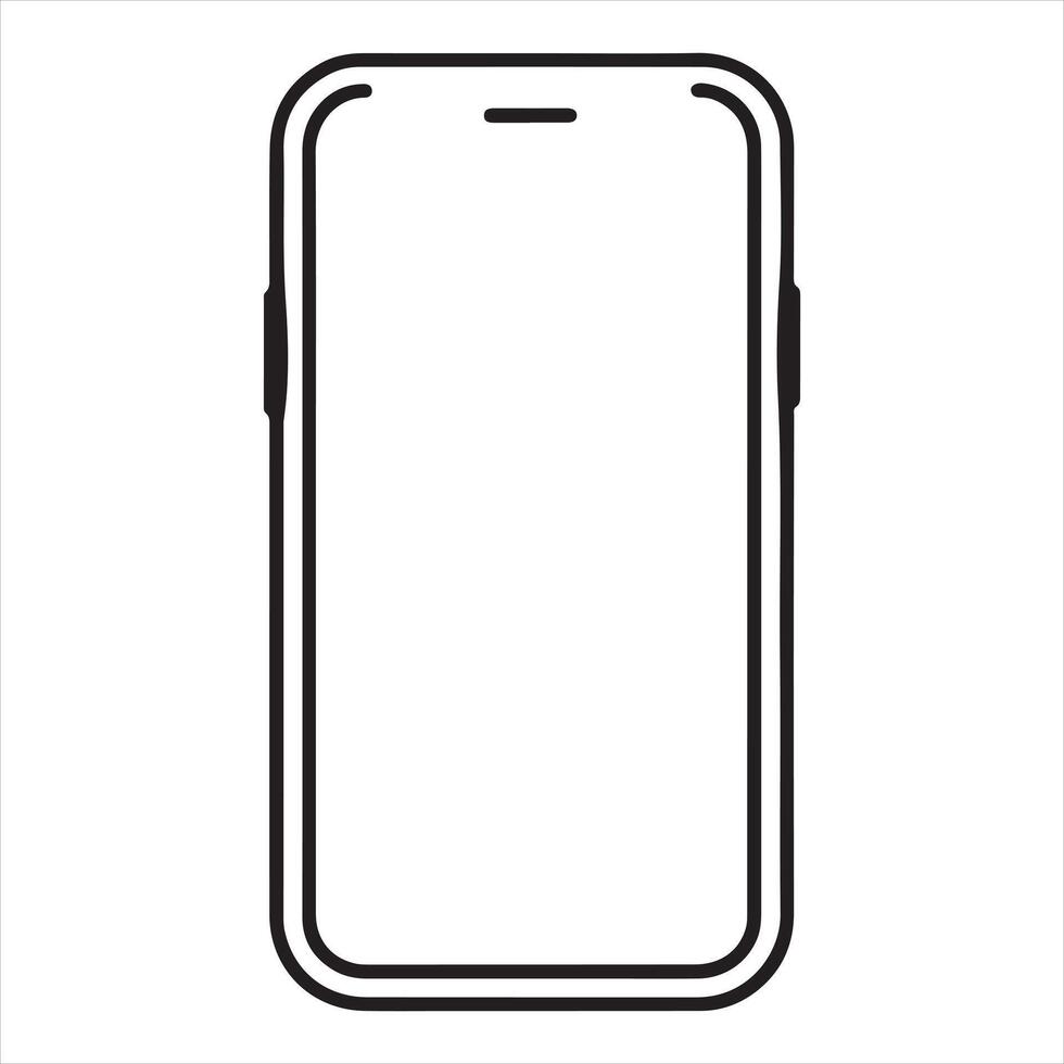 Smart phone single Line Icon Design outline vector