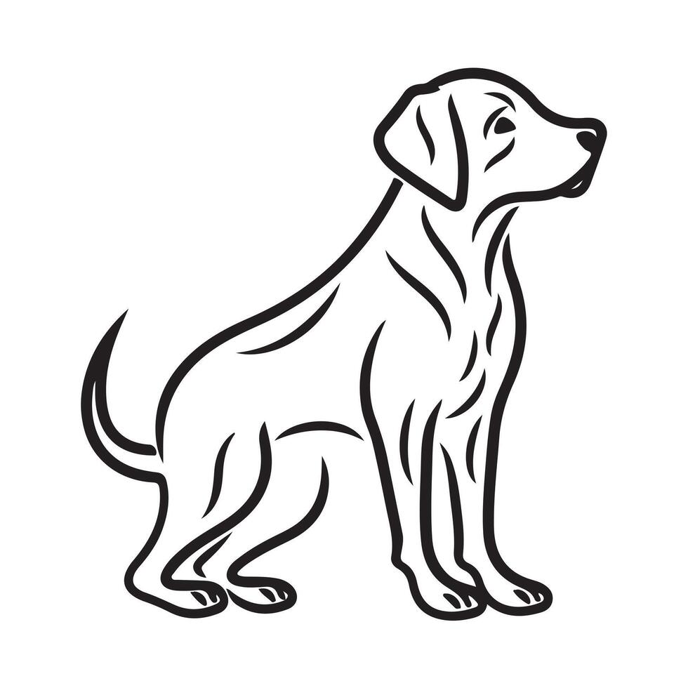 Tuck dog single Line Icon Design outline. vector