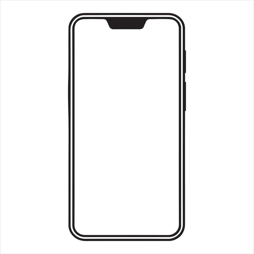 Smart phone single Line Icon Design outline vector