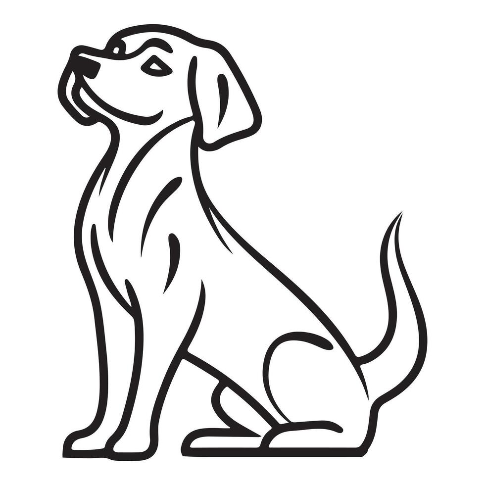 Tuck dog single Line Icon Design outline. vector