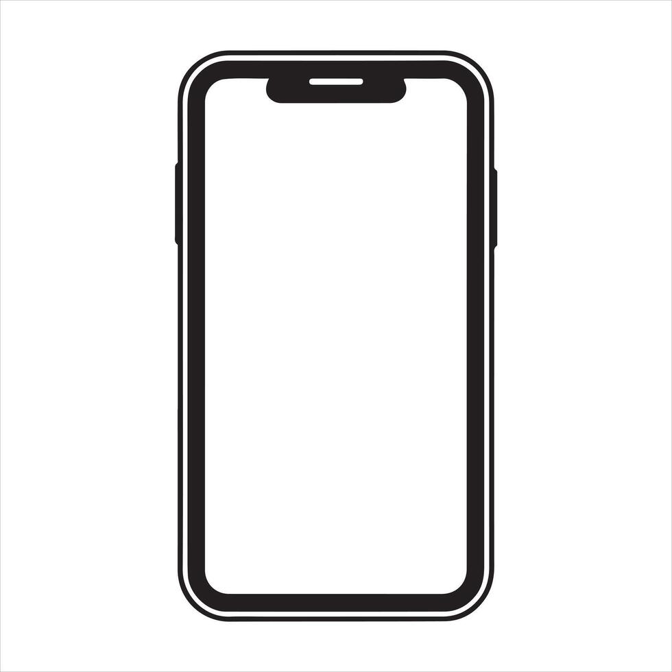 Smart phone single Line Icon Design outline vector