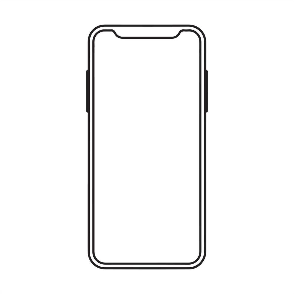 Smart phone single Line Icon Design outline vector