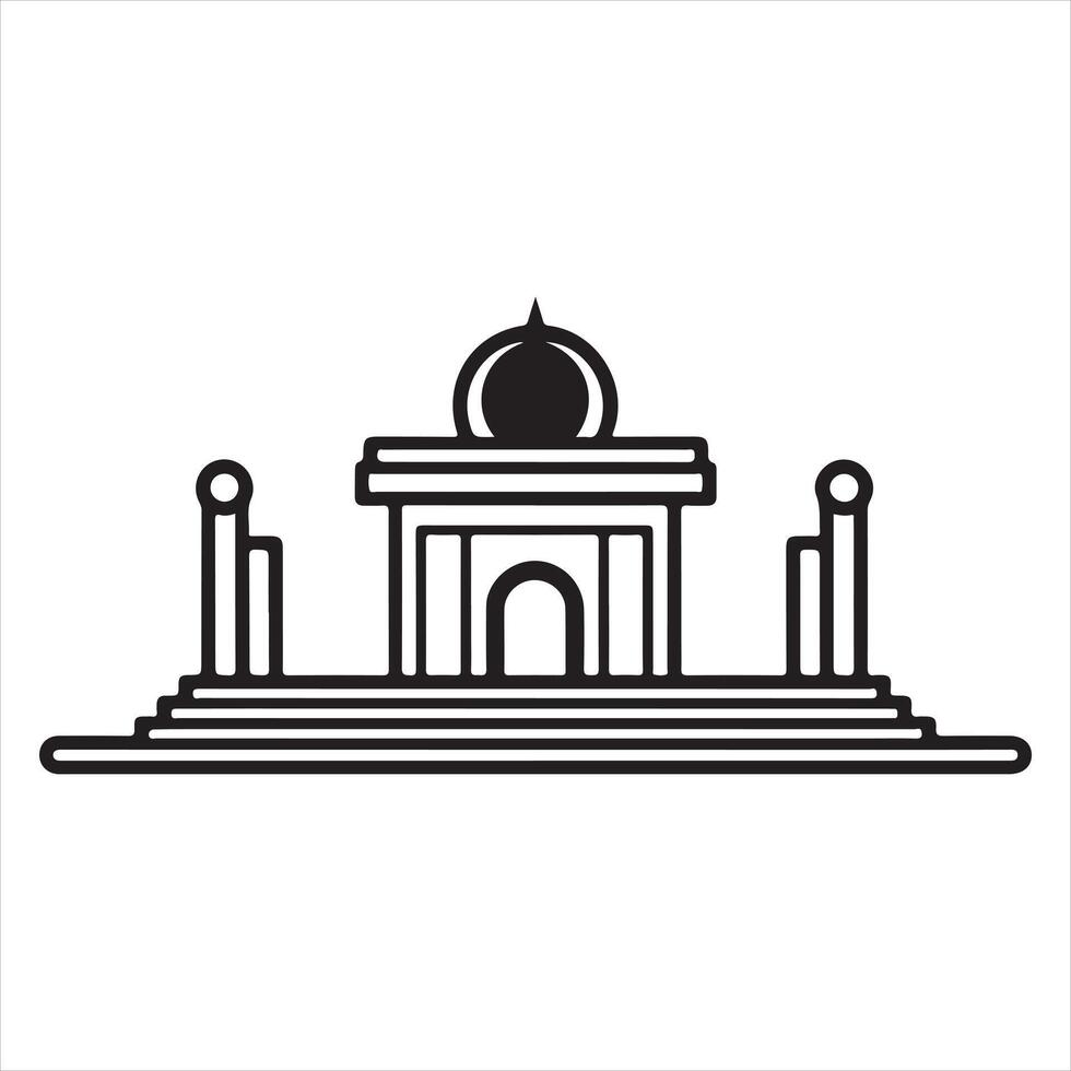 mosque single Line Icon Design outline vector