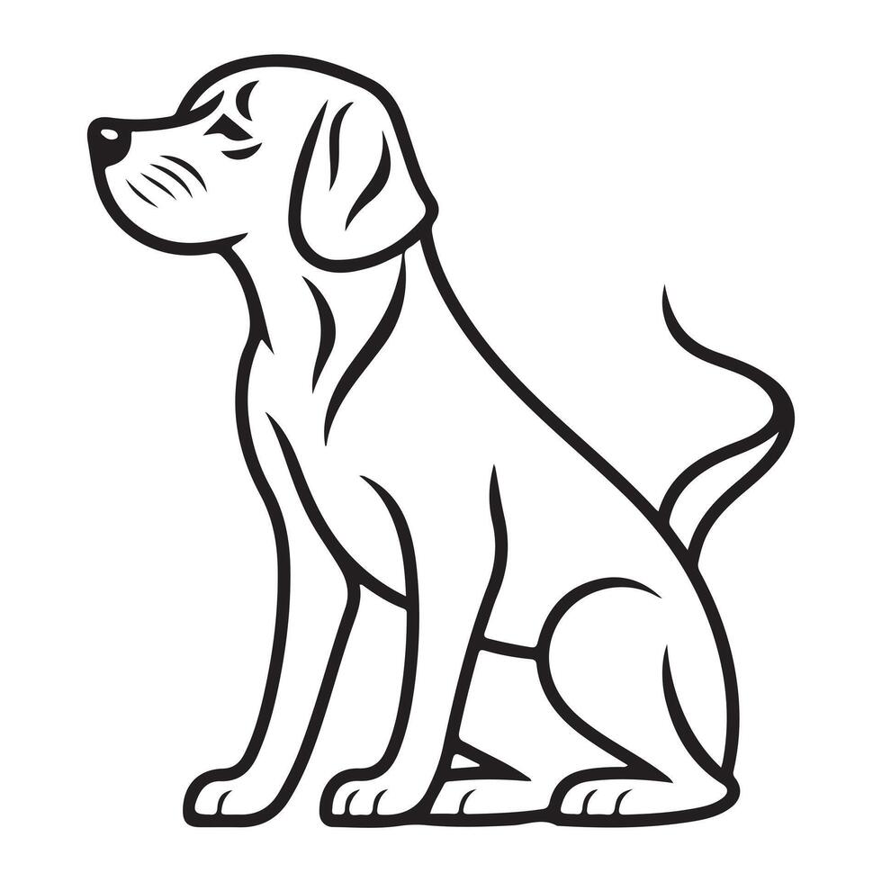 Tuck dog single Line Icon Design outline. vector
