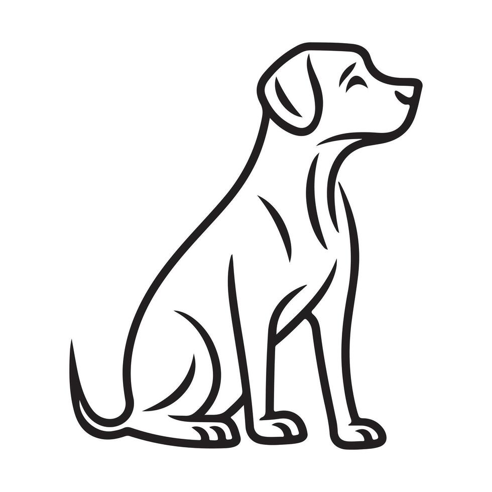 Tuck dog single Line Icon Design outline. vector