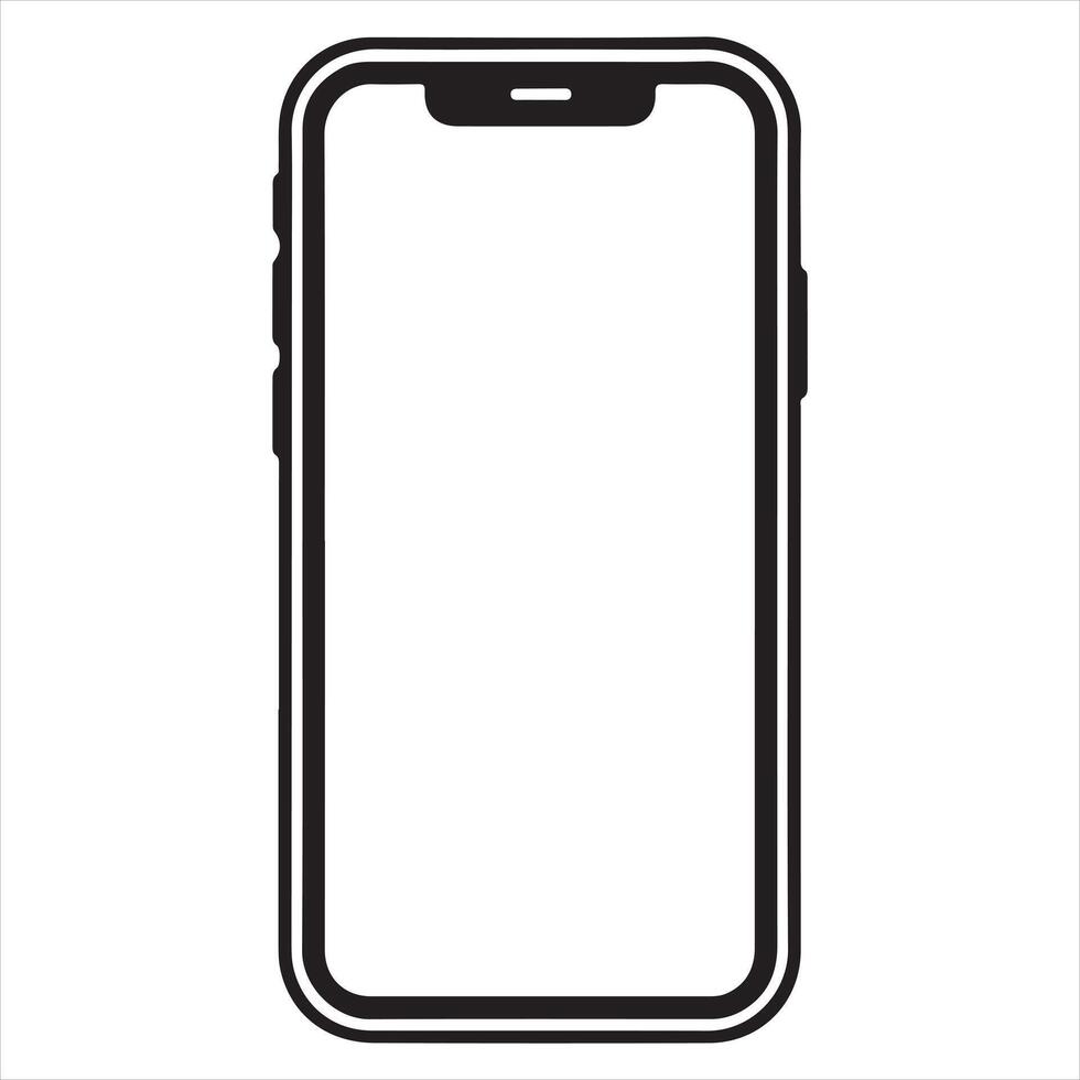 Smart phone single Line Icon Design outline vector