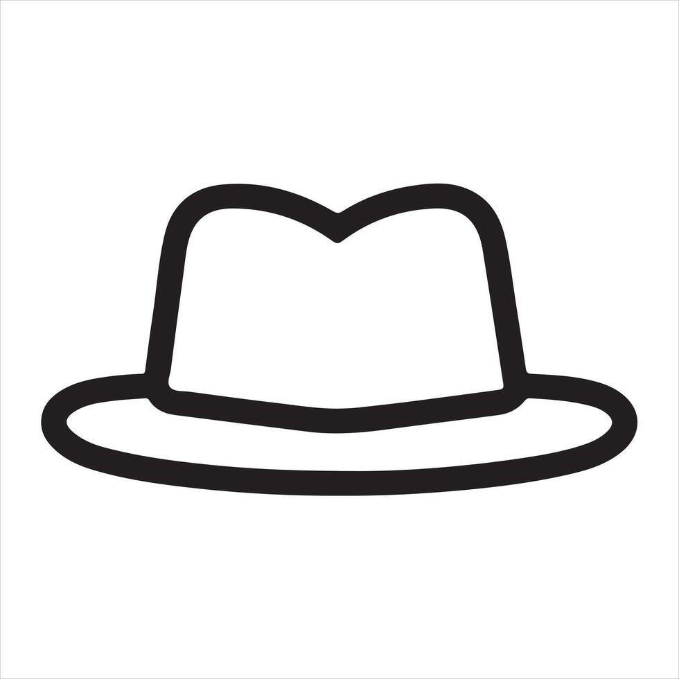 hat single Line Icon Design outline vector