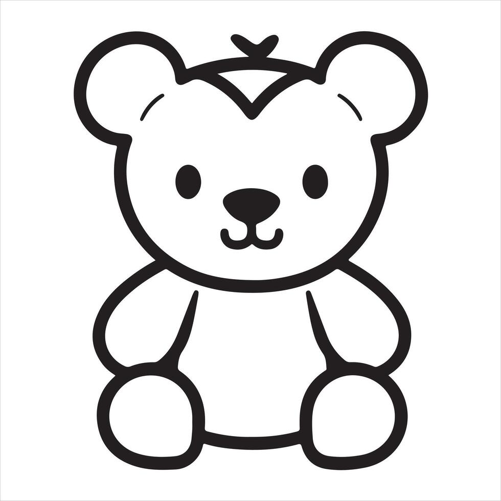 Teddy single Line Icon Design outline. vector