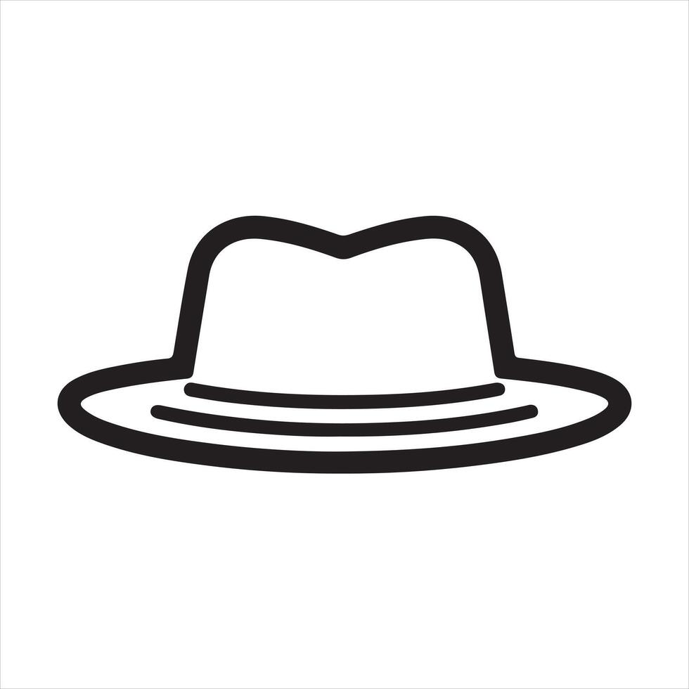 hat single Line Icon Design outline vector