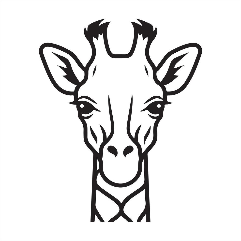 giraffe single Line Icon Design outline vector