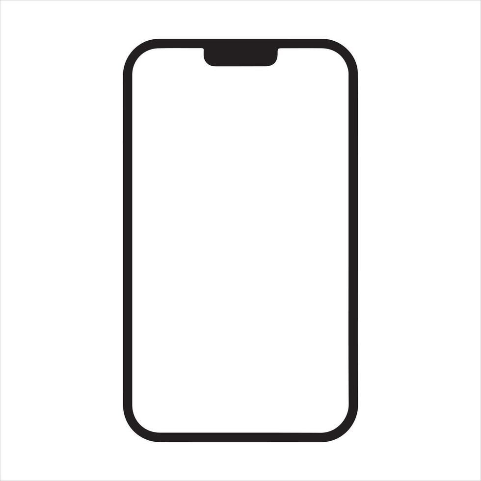 Smart phone single Line Icon Design outline vector