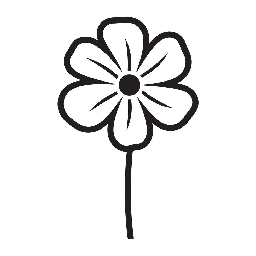 flower single Line Icon Design outline vector