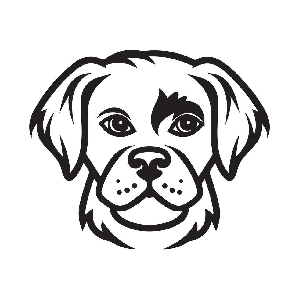 Tuck dog single Line Icon Design outline. vector