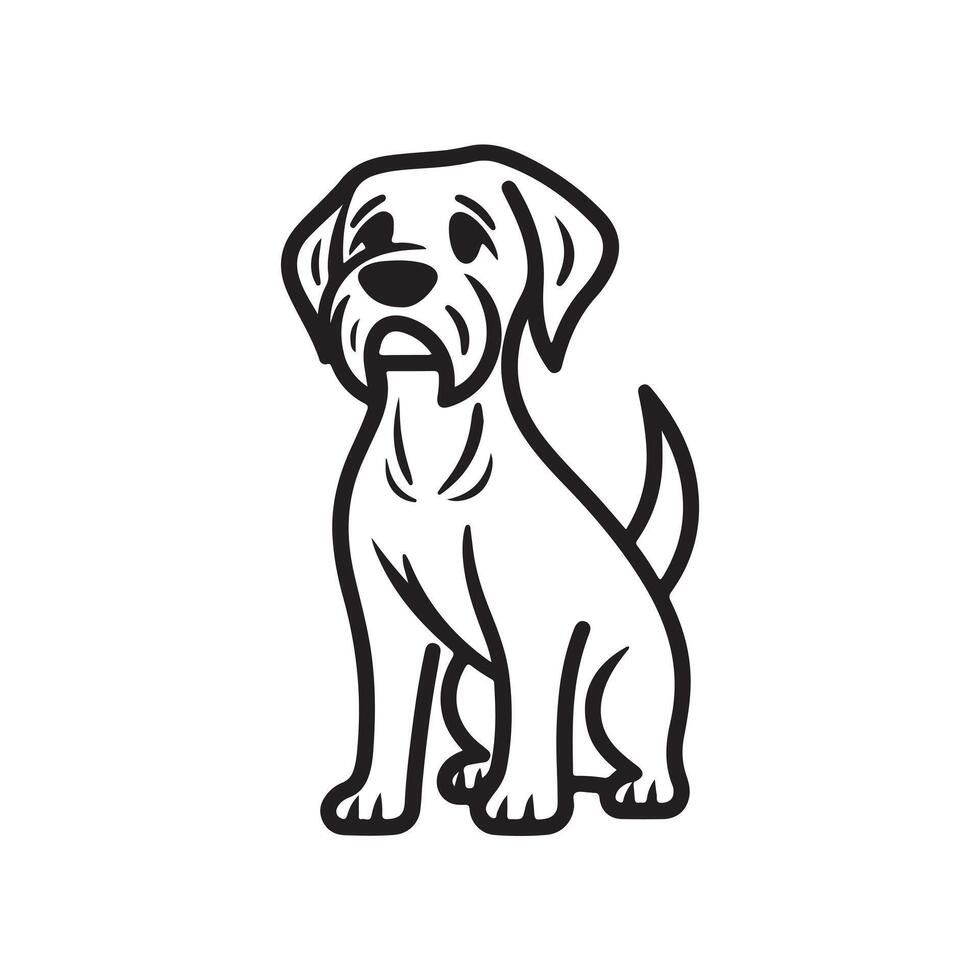 Tuck dog single Line Icon Design outline. vector