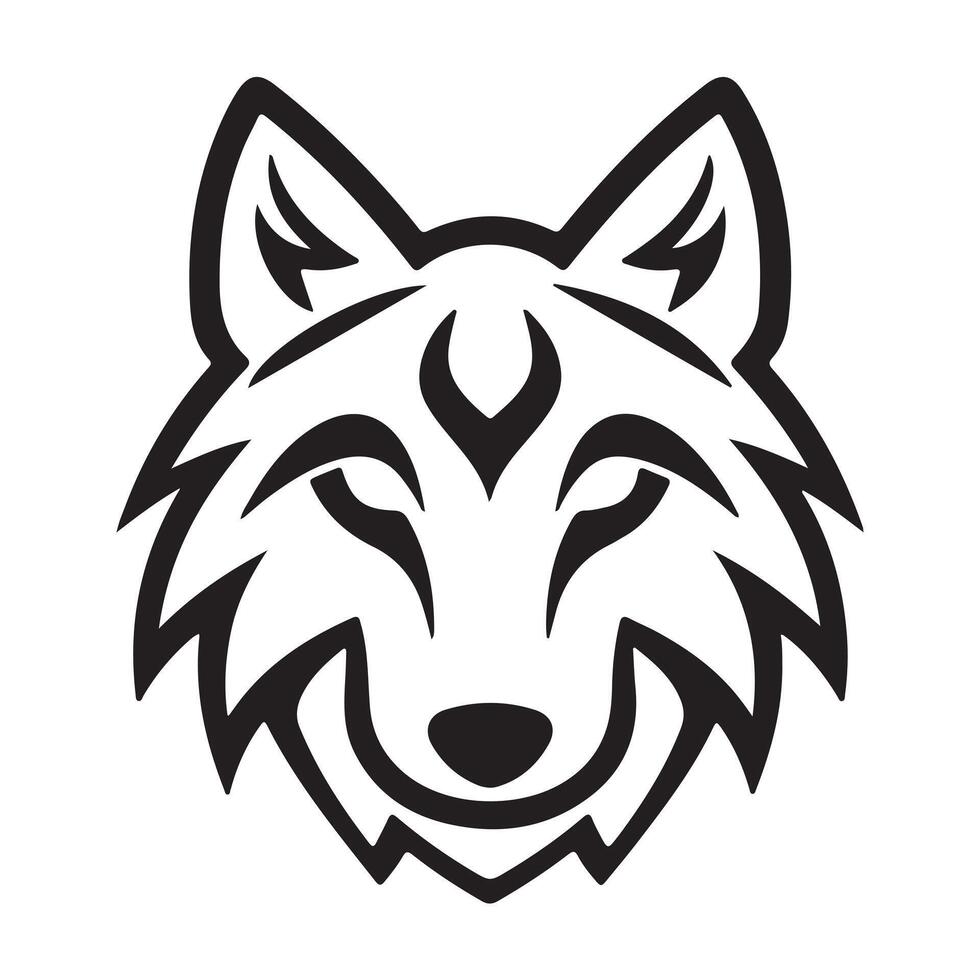 wolf single Line Icon Design outline. vector