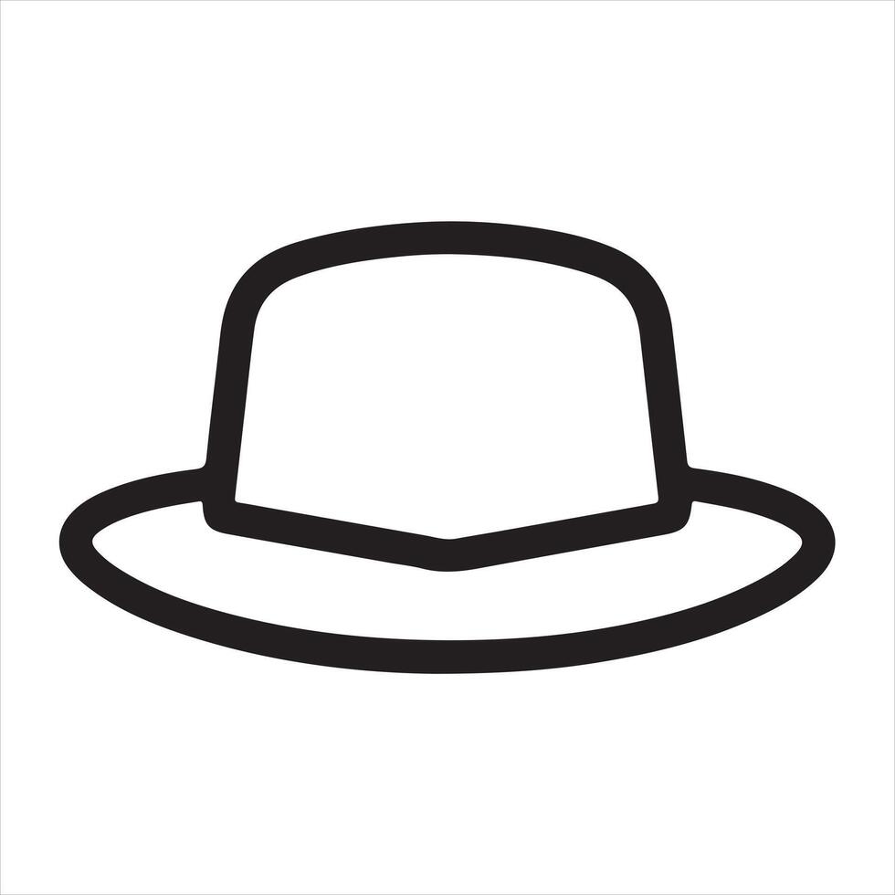 hat single Line Icon Design outline vector