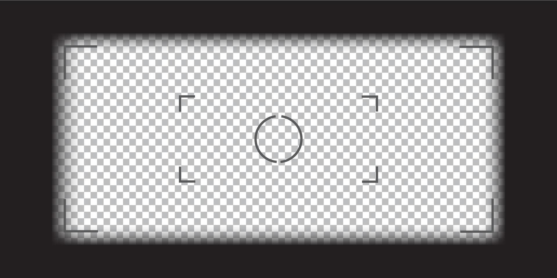 camera, binocular and camera roll viewfinder overlay. Camera and binocular frame template. Black lines on background. vector