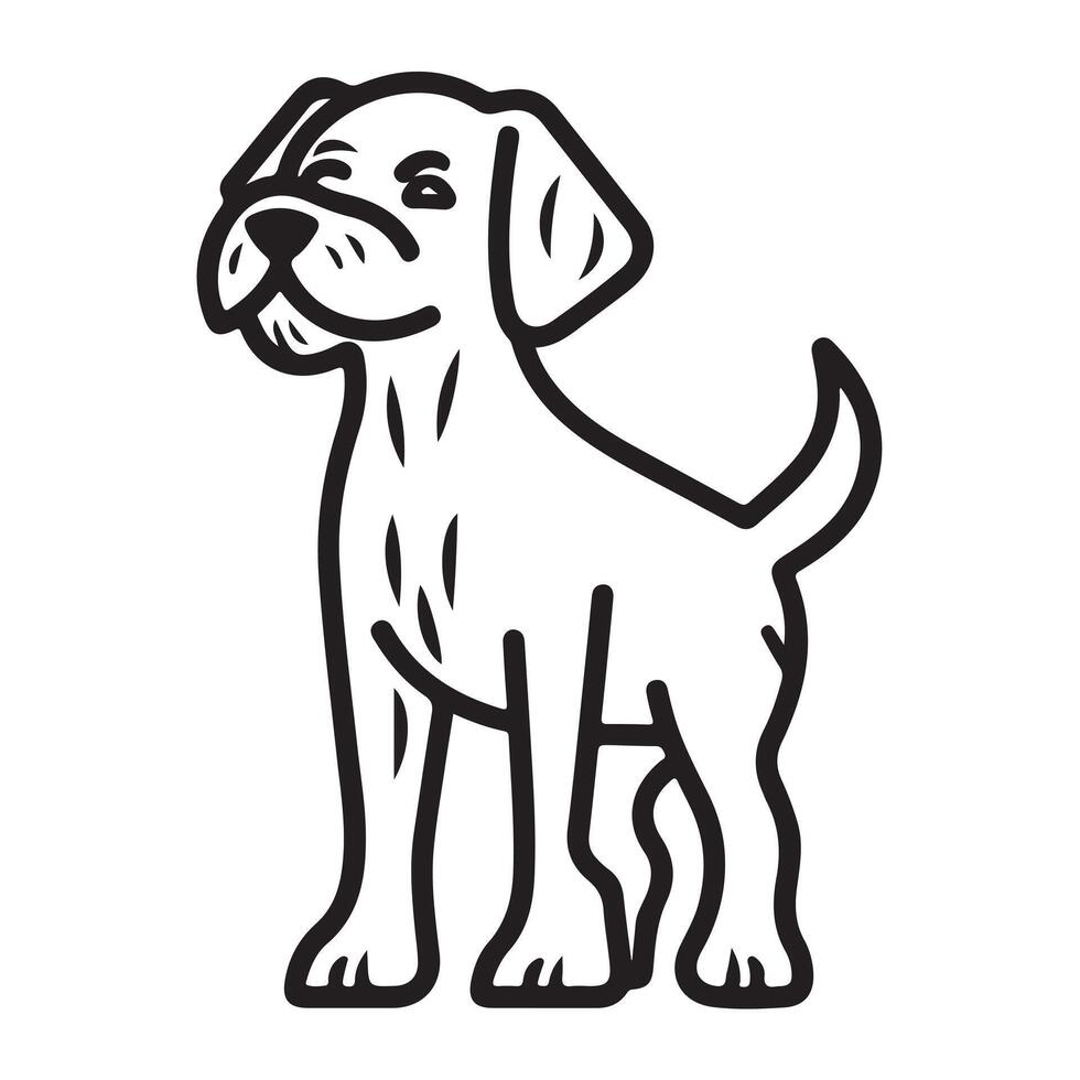 Tuck dog single Line Icon Design outline. vector