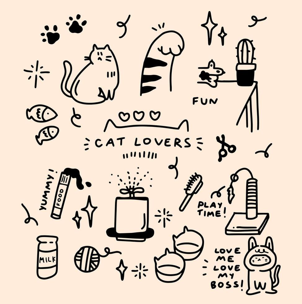 cat lovers element desing for templates. vector