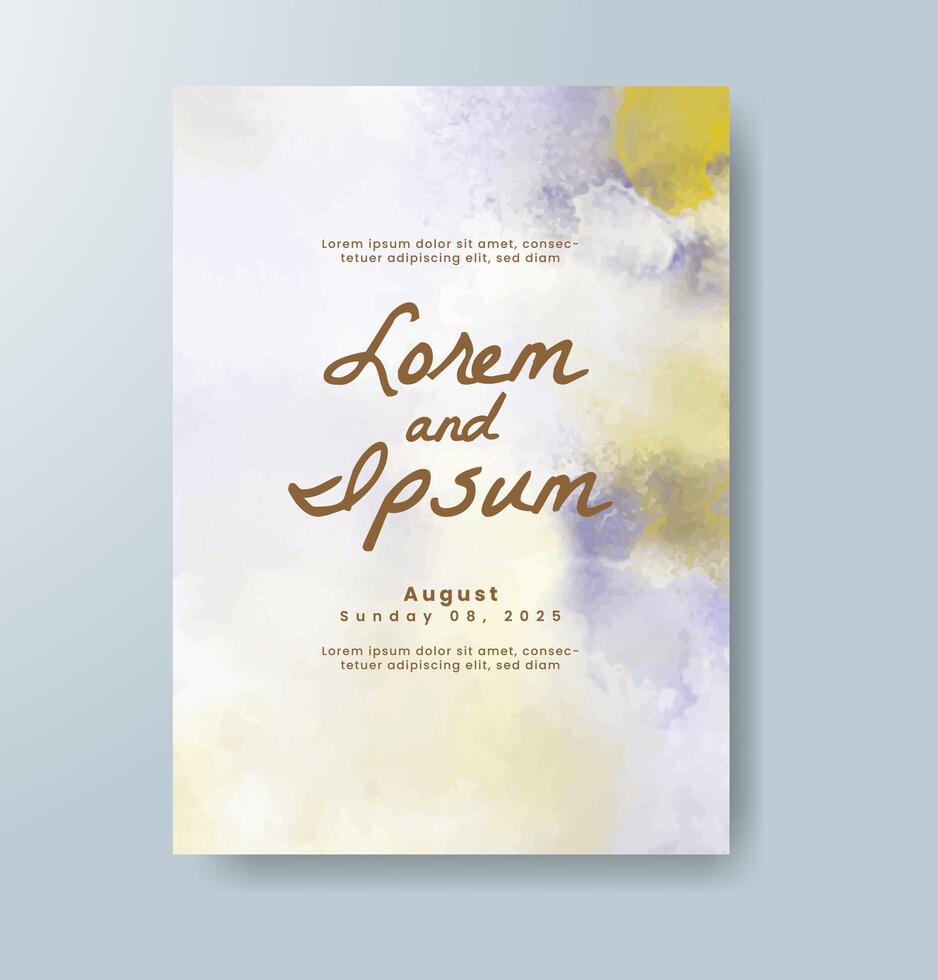 Watercolor Minimal Card. Classic Design Cards. Wedding Abstract Background Invitation Art Template. Set of Creative Illustrations for Brochure, Cover Design. Minimalistic Watercolor Artwork. vector