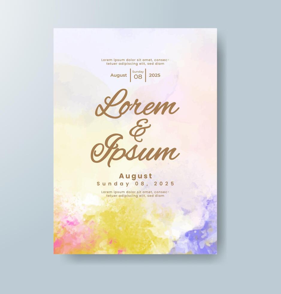 Watercolor Minimal Card. Classic Design Cards. Wedding Abstract Background Invitation Art Template. Set of Creative Illustrations for Brochure, Cover Design. Minimalistic Watercolor Artwork. vector