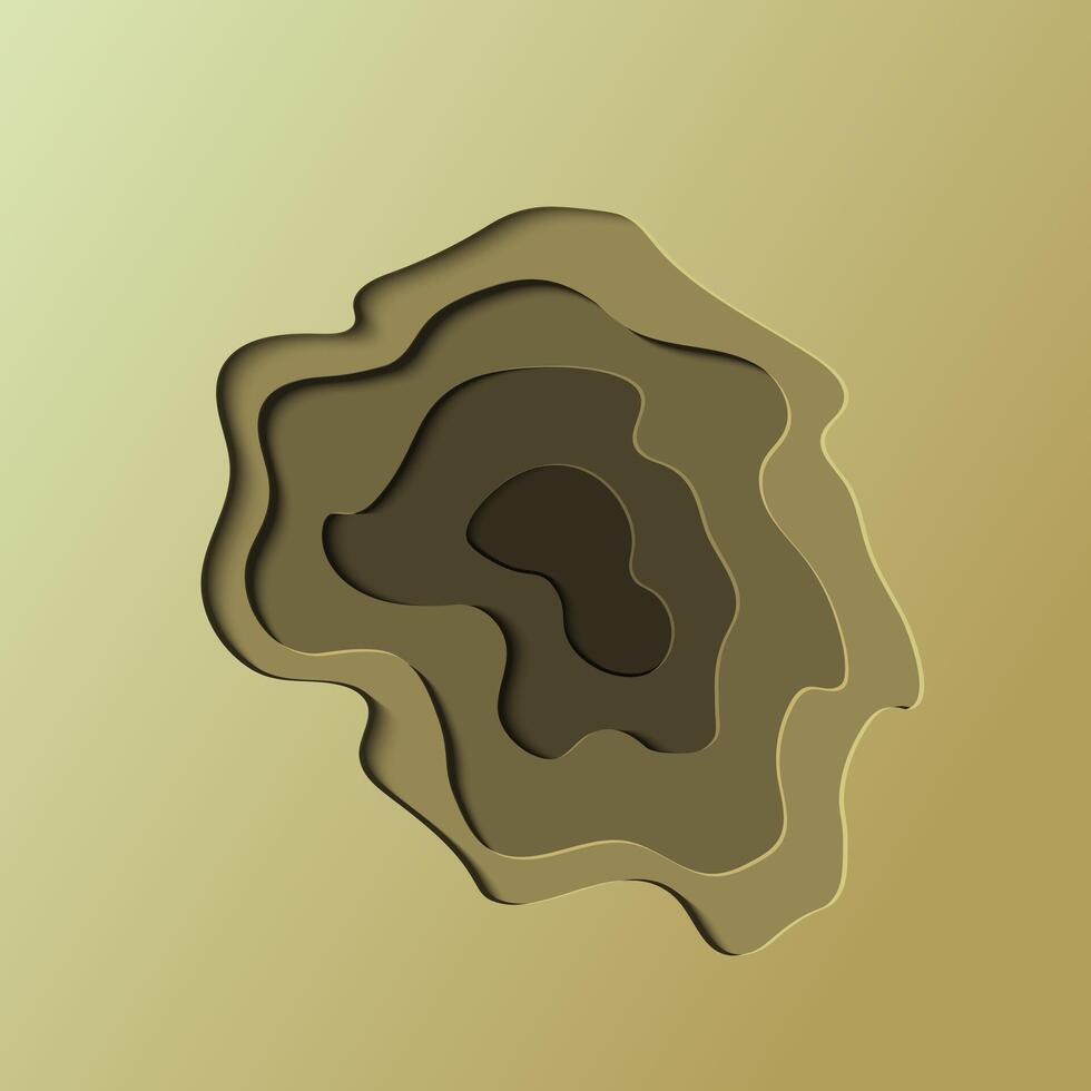 banners with 3D abstract background with brown paper cut waves. vector