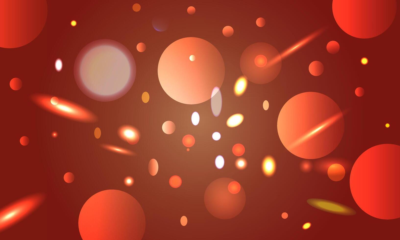 abstract circle bubble with light on red background. vector