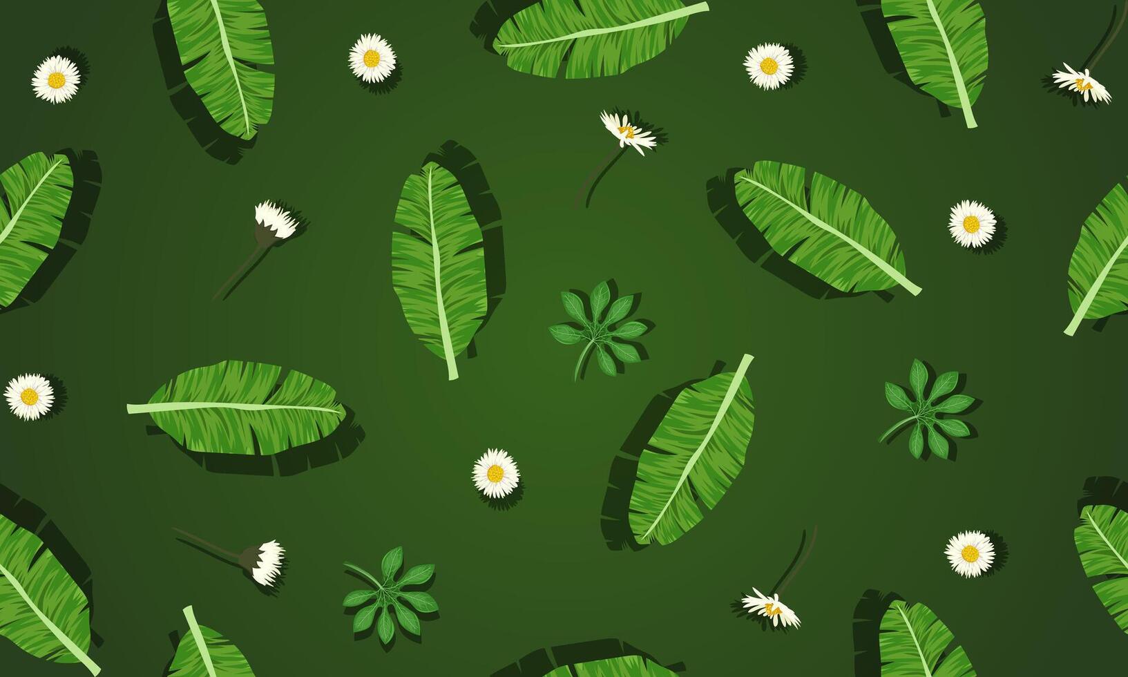 Tropical palm leaves. jungle leaves seamless floral pattern green background. vector