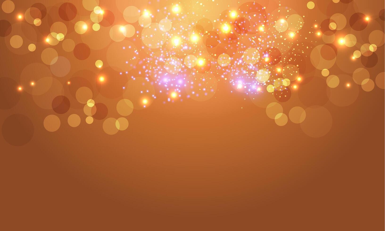 illustration of sparkling circles and blurred circles light background. golden bright light. vector