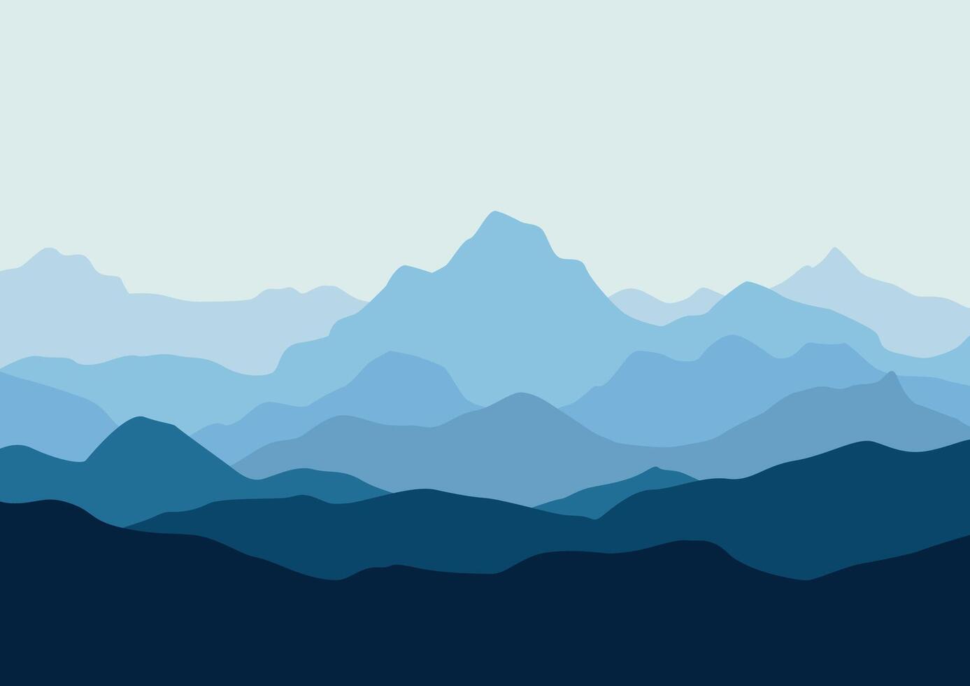 Nature landscape with mountain peaks. Mountains traveling vacation background. vector