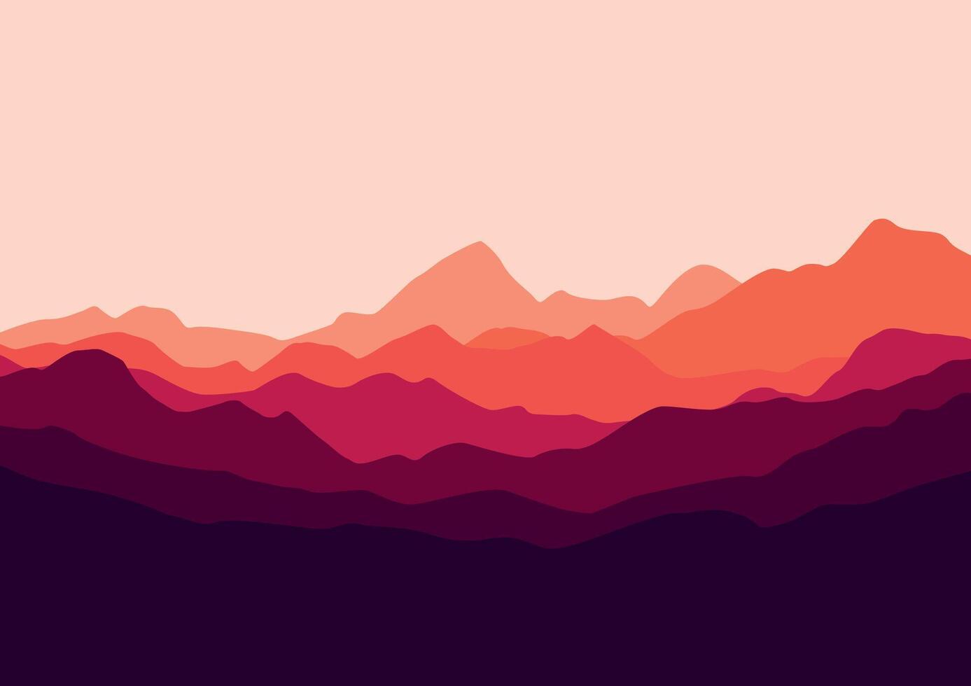 nature landscape mountains illustration. vector