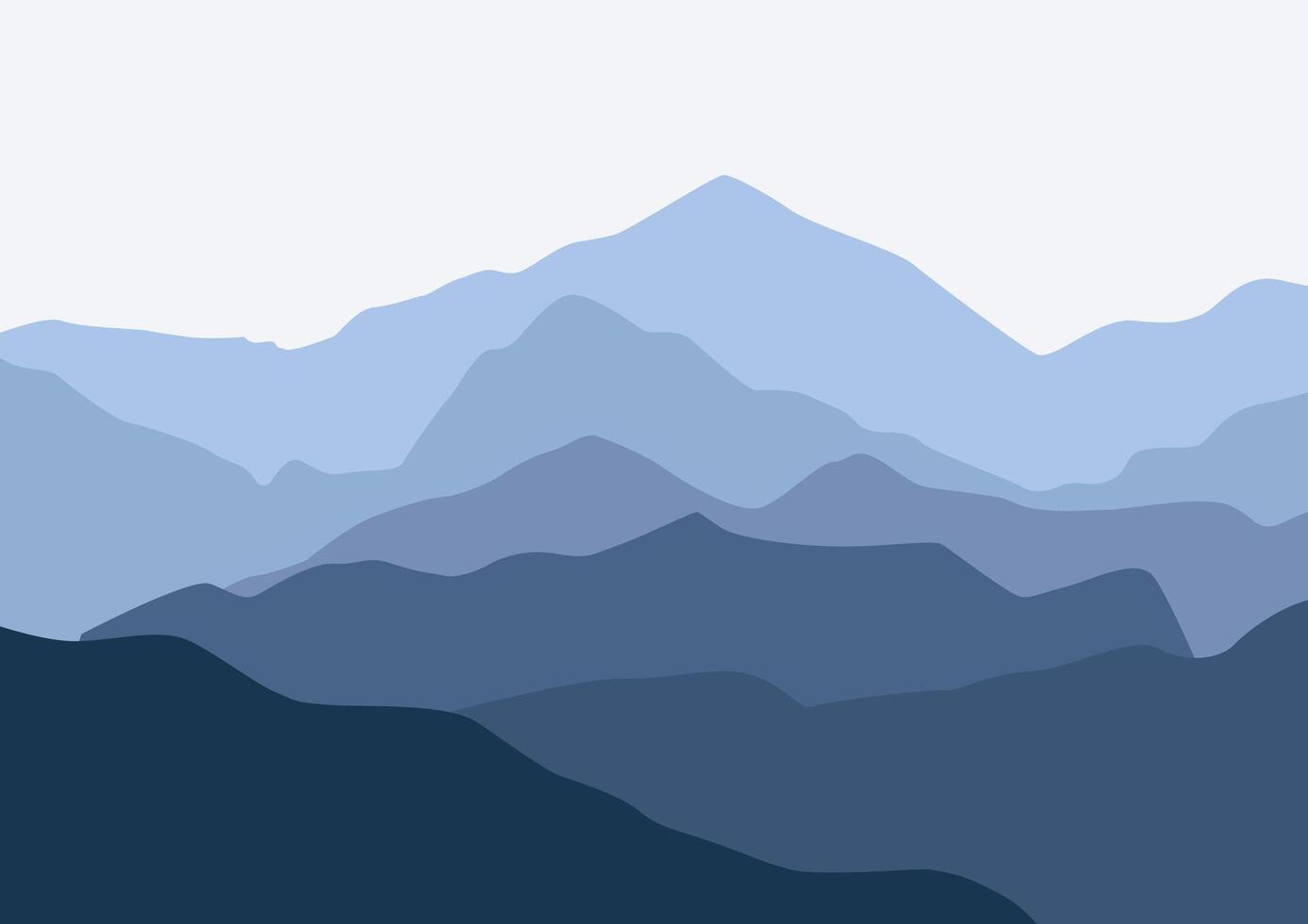 Nature landscape with mountain peaks. Mountains traveling vacation background. vector
