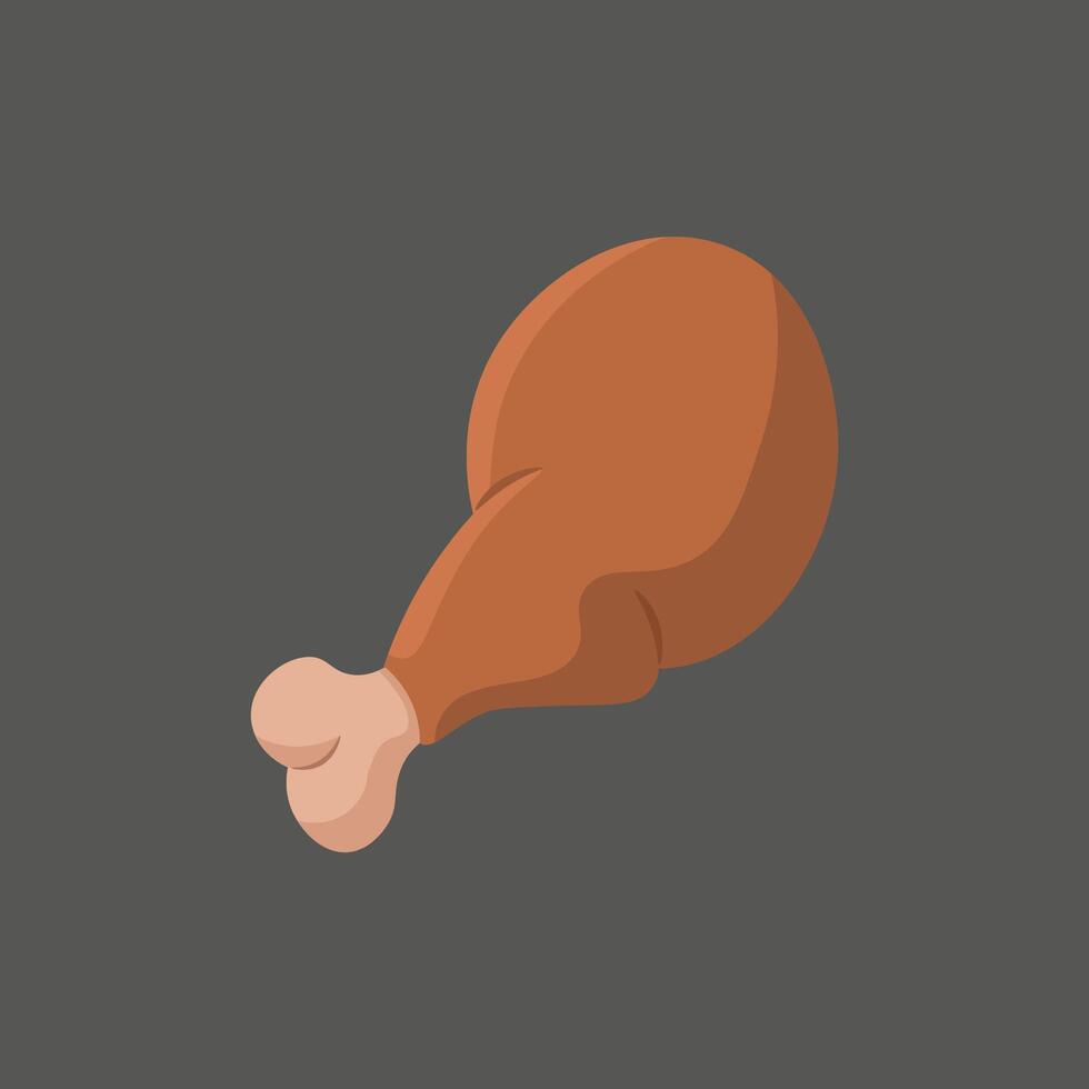 fried chicken food in flat design. vector