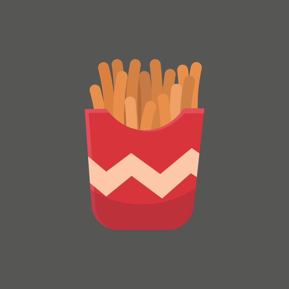 potato stick fast food in flat design. vector