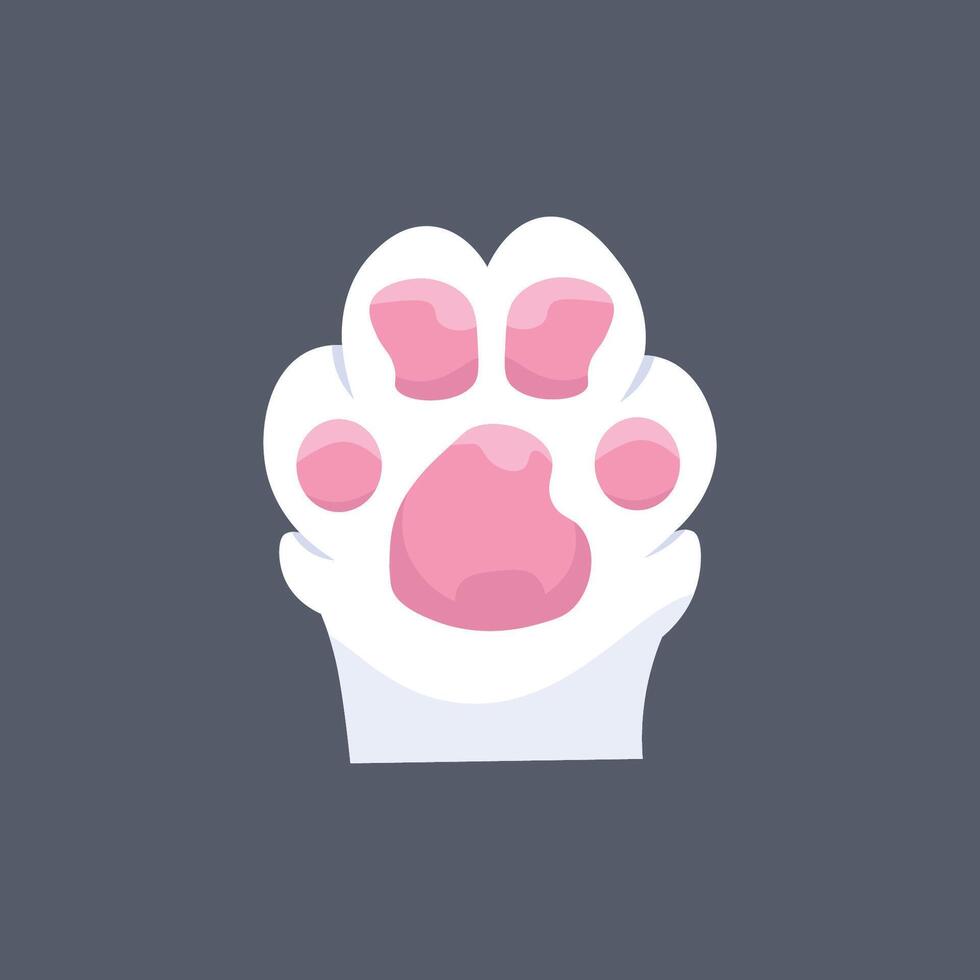 white animal paw in isolation graphic design. vector