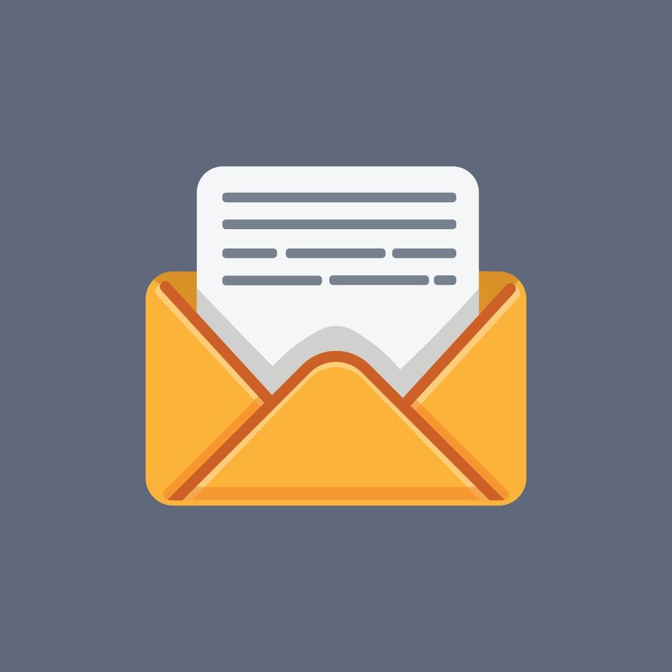 open letter message in flat design. vector