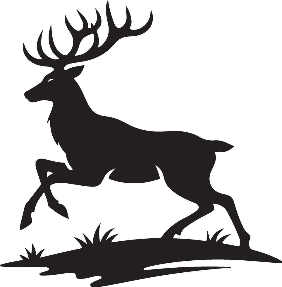 Deer Running And Jumping Illustration vector