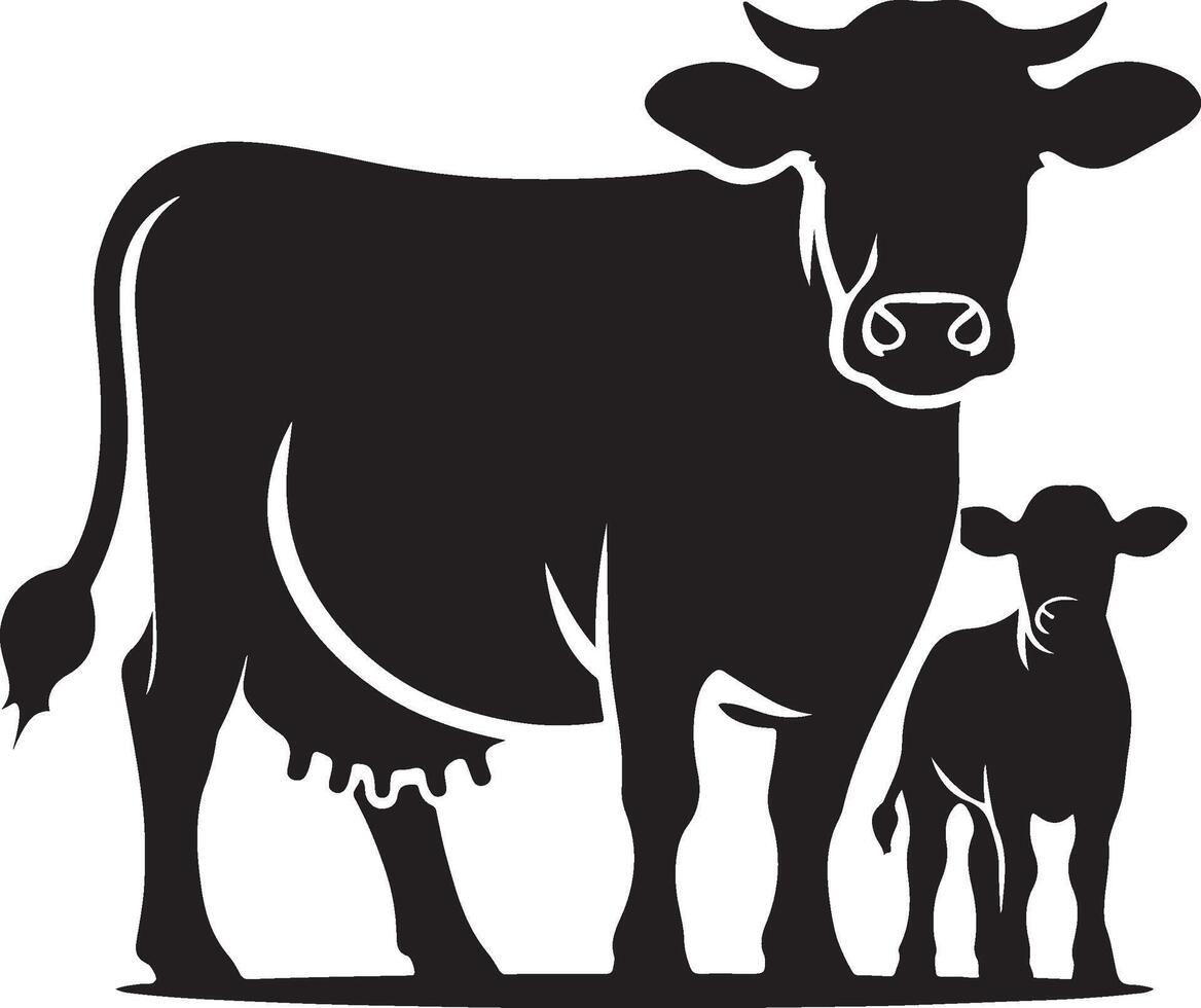 Cow and Calf SVG Cut File for Cricut and Silhouette, EPS vector