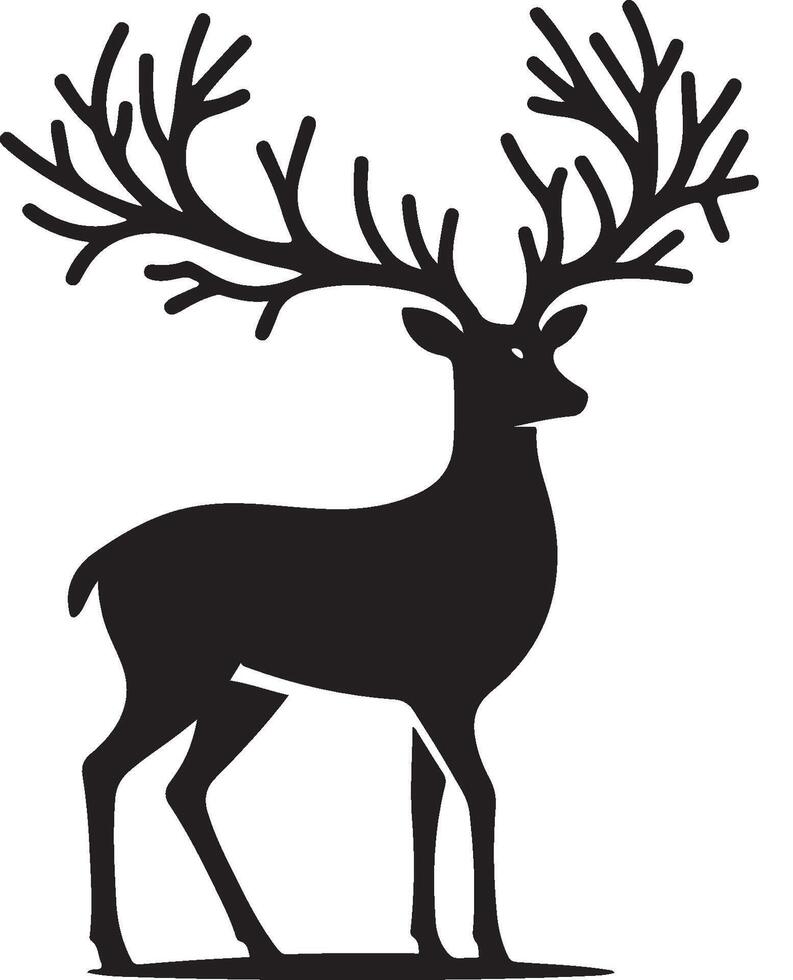 Deer Silhouette Illustration White Background vector