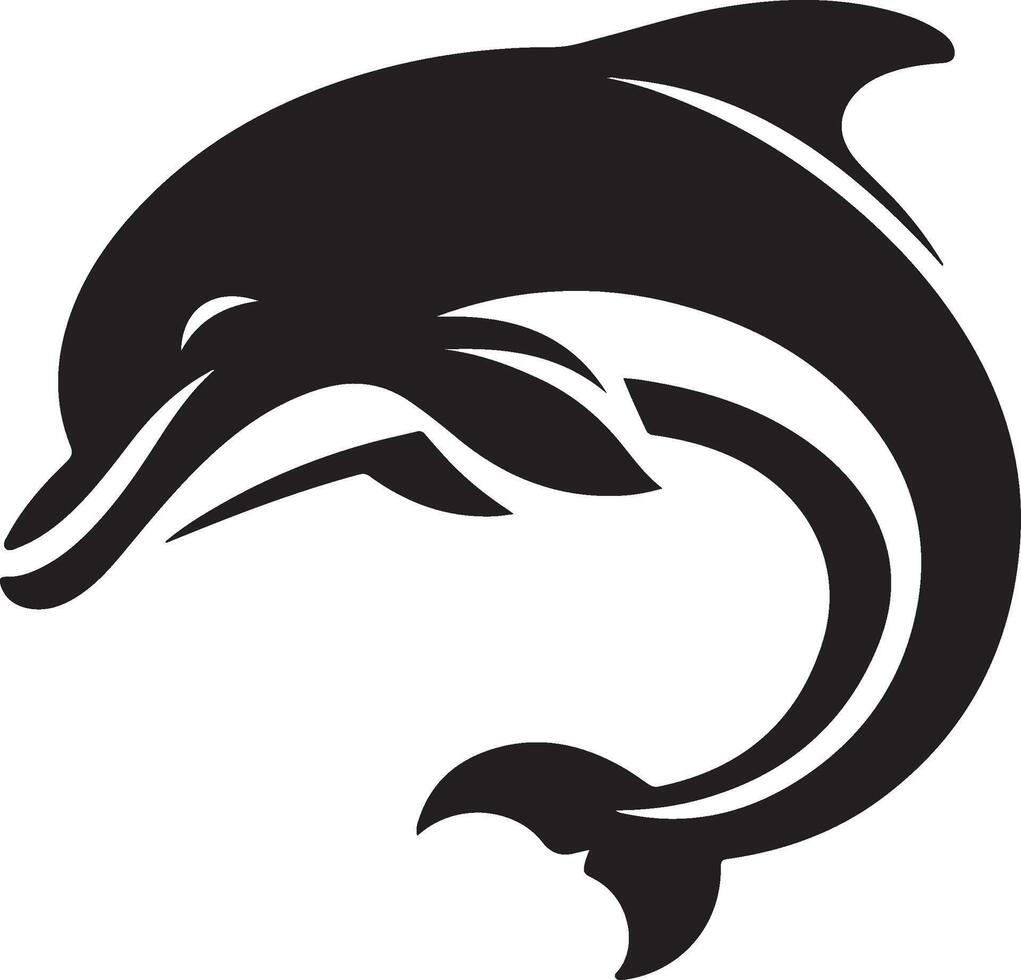 dolphin logo design silhouette illustration vector
