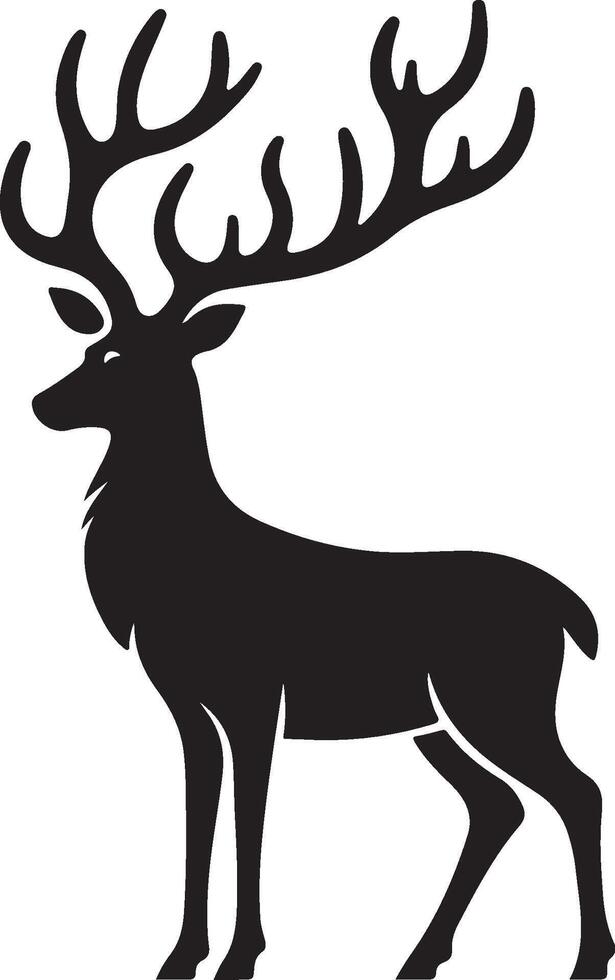 deer, black silhouette symbol design vector