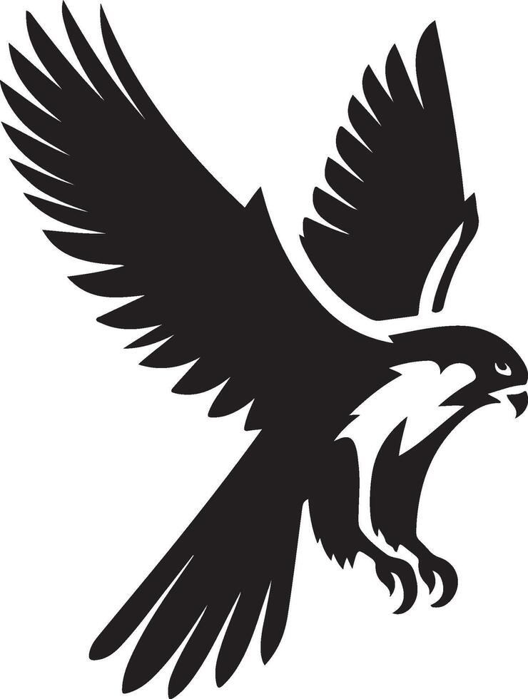Bald Falcon silhouettes isolated on white vector
