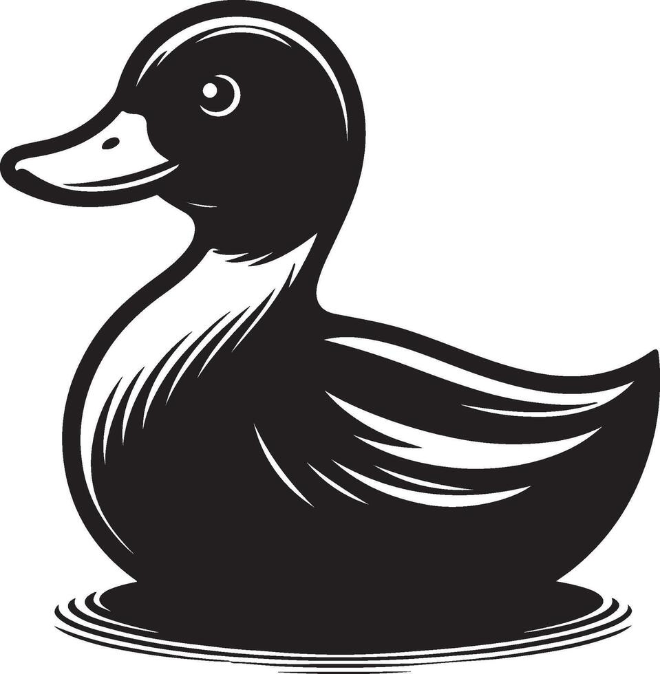 Rubber duck bath toy flat icon for apps and websites vector