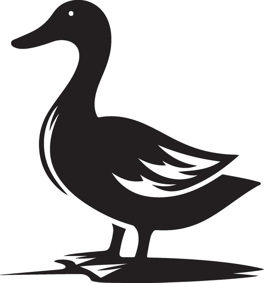 Duck goose silhouette illustration duck . transparent background vector
