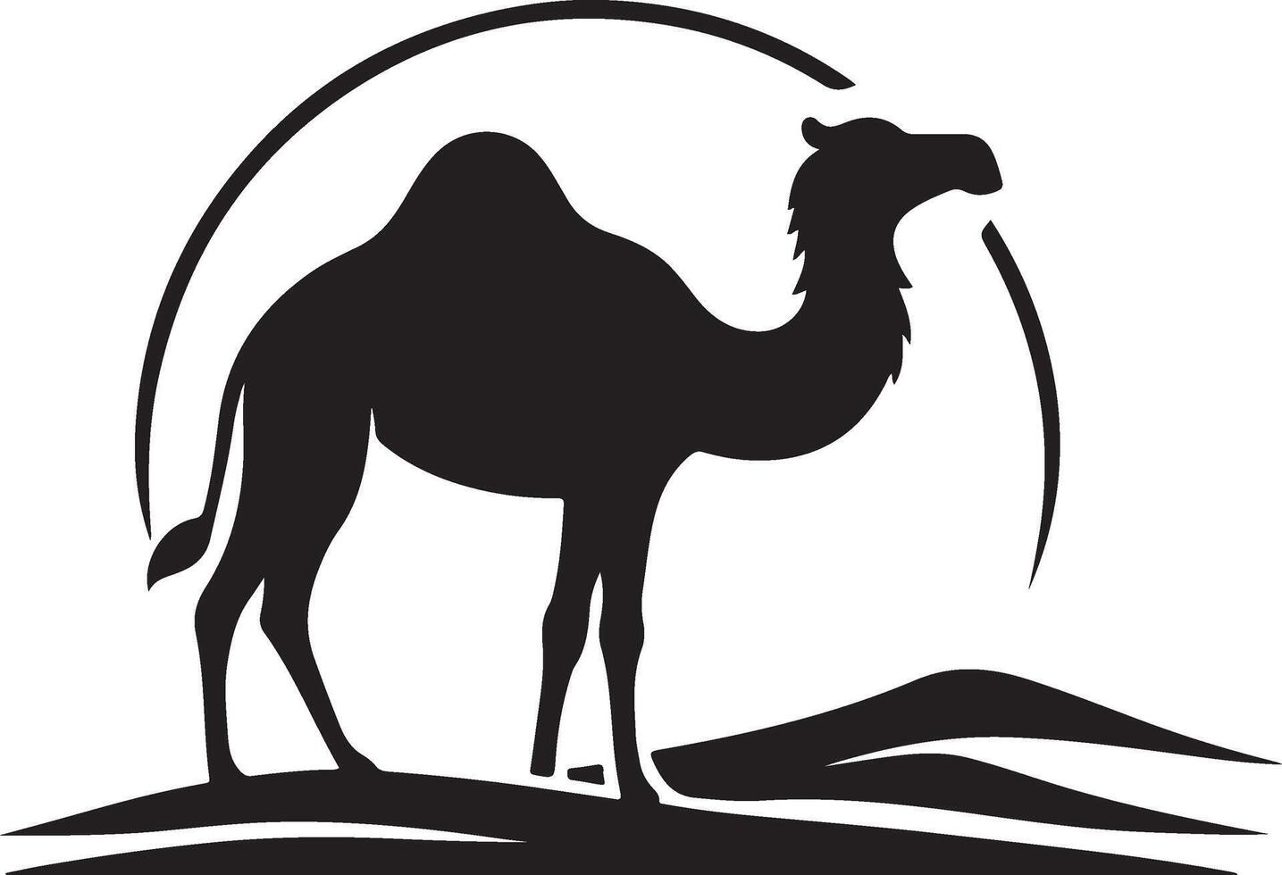 Camel icon, silhouette, logo on white background.eps vector